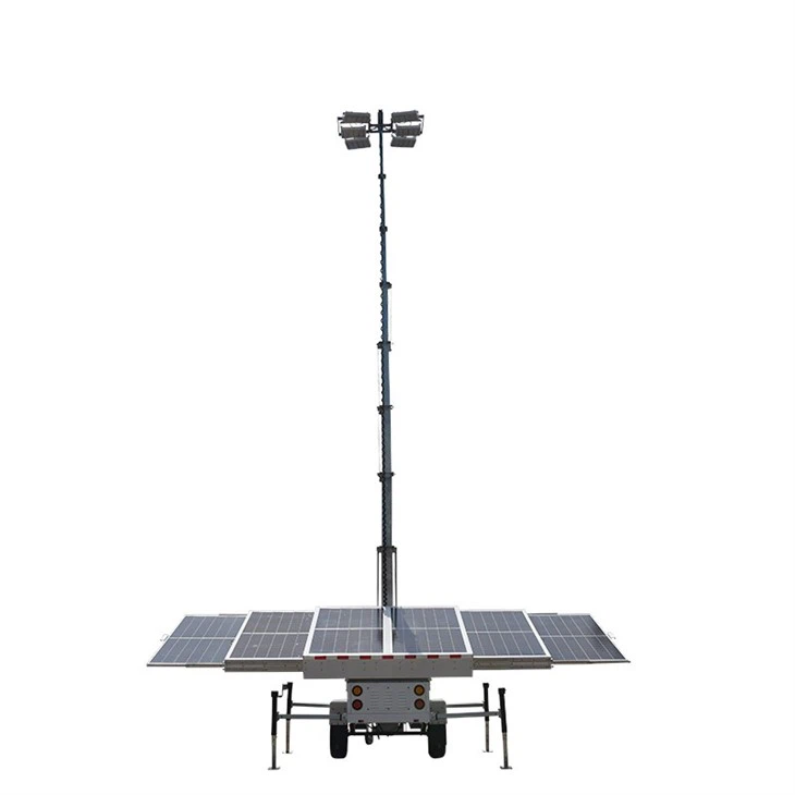 Mobile Solar Light Trailer With Six Solar Panels