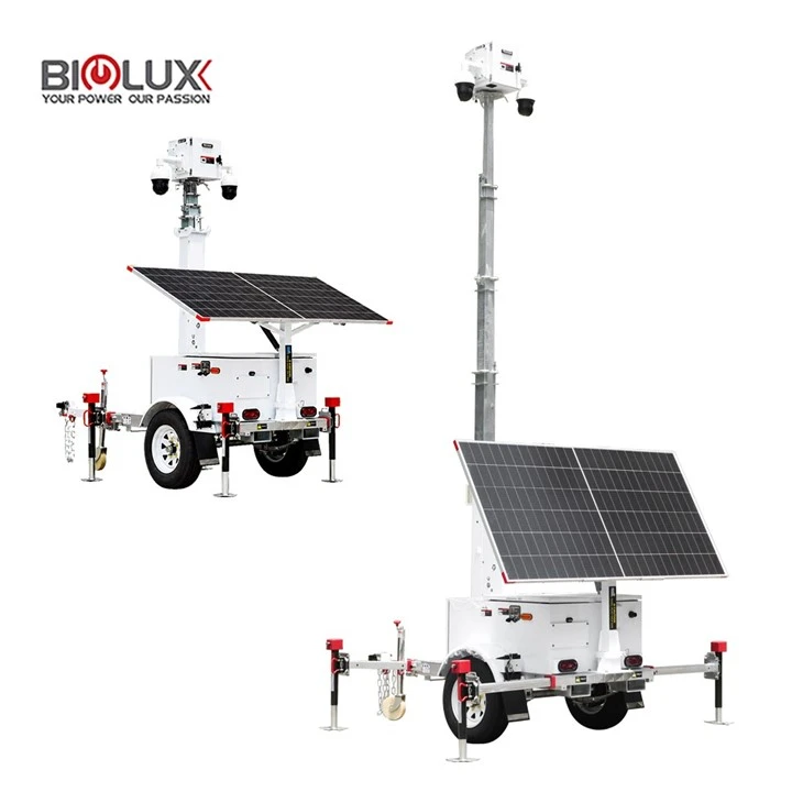 Small Solar Security Trailer With AI Cameras best