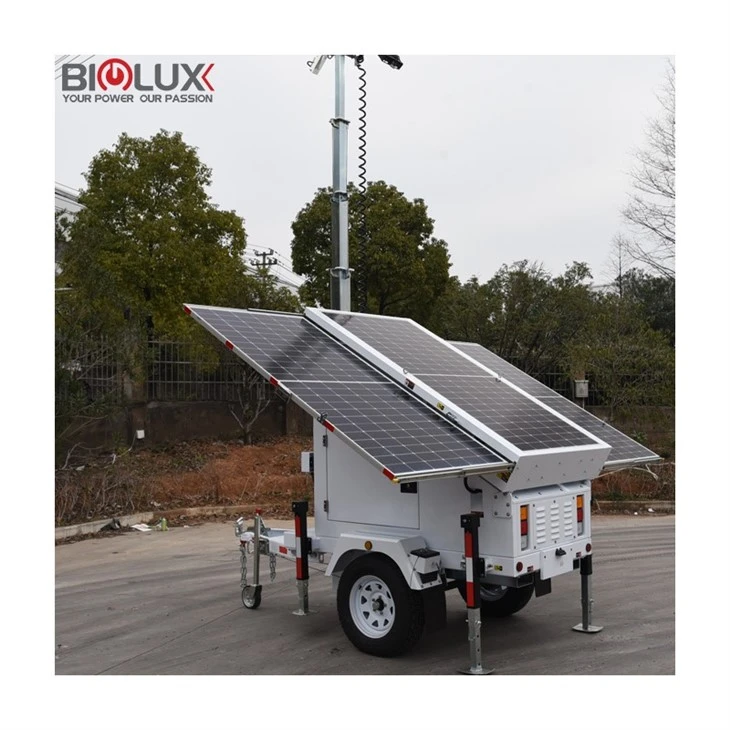 Trailer Solar Panels With Surveillance Camera